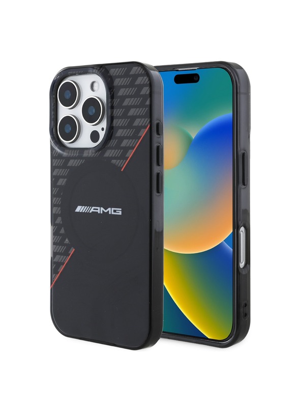 AMG AMG Rhombs MagSafe Hátlap iPhone 16 Pro-hoz Black/Red