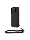 BMW BMW Leather Signature and Strap Hátlap iPhone 16 Pro-hoz Black