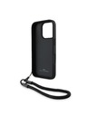 BMW BMW Leather Signature and Strap Hátlap iPhone 16 Pro-hoz Black
