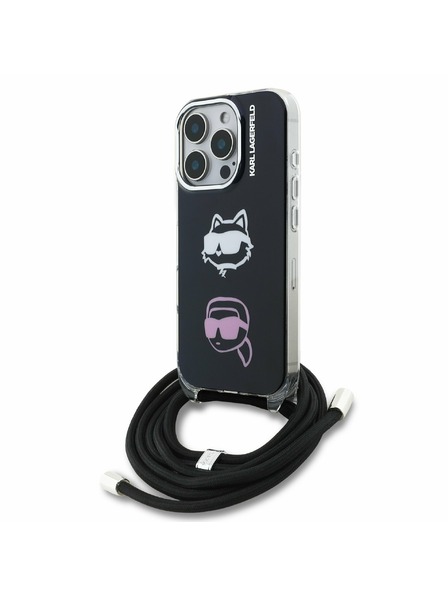 Karl Lagerfeld Karl Lagerfeld IML Crossbody K&CH Heads Hátlap iPhone 16 Pro-hoz Black