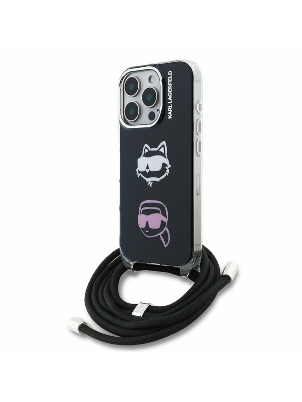 Karl Lagerfeld Karl Lagerfeld IML Crossbody K&CH Heads Hátlap iPhone 16 Pro-hoz Black