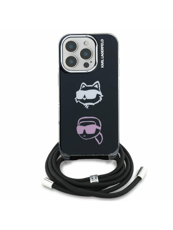 Karl Lagerfeld Karl Lagerfeld IML Crossbody K&CH Heads Hátlap iPhone 16 Pro-hoz Black