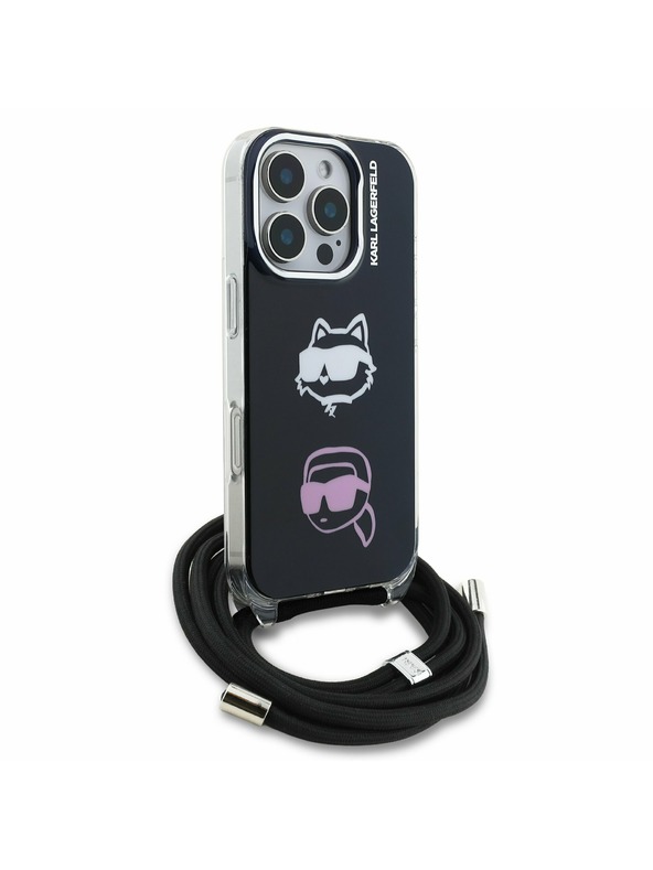 Karl Lagerfeld Karl Lagerfeld IML Crossbody K&CH Heads Hátlap iPhone 16 Pro-hoz Black