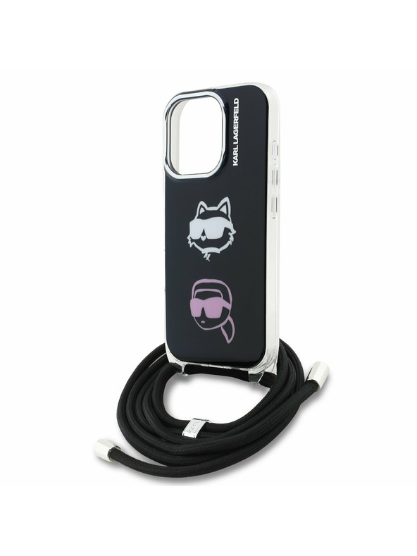 Karl Lagerfeld Karl Lagerfeld IML Crossbody K&CH Heads Hátlap iPhone 16 Pro-hoz Black