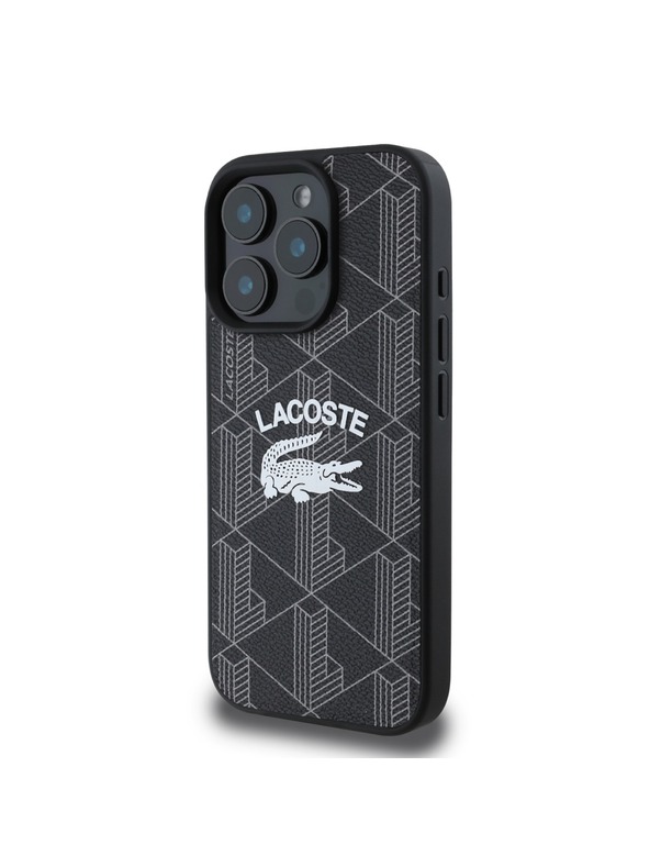 Lacoste Lacoste Blend Monogram MagSafe Hátlap iPhone 16 Pro-hoz Black