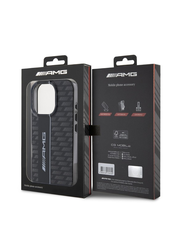 AMG AMG Carbon Pattern Hátlap iPhone 16 Pro Max-hoz Black