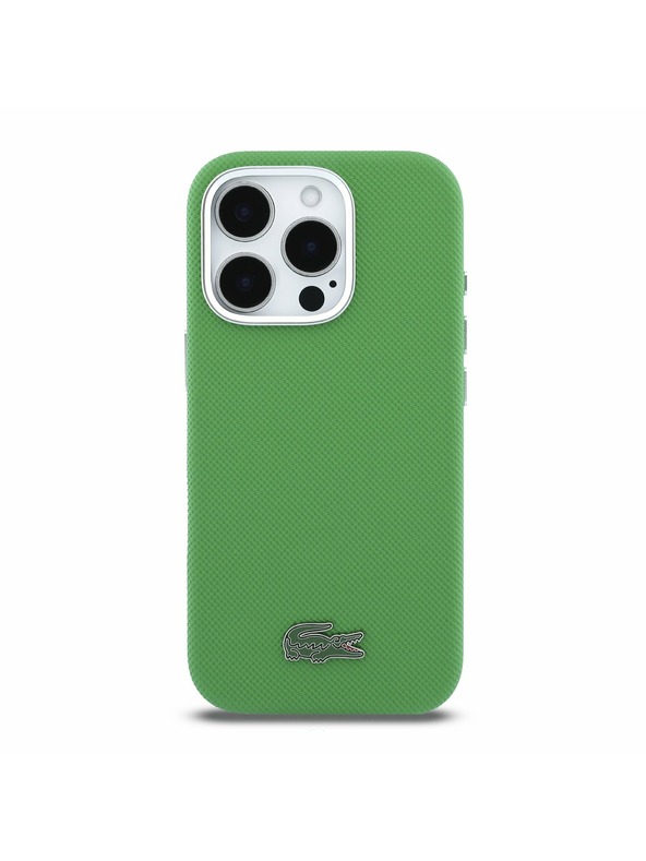 Lacoste Lacoste PVC Iconic Petit Pique Metal Logo MagSafe Hátlap iPhone 16 Pro Max-hoz Estragon Green