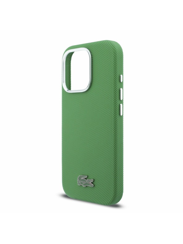 Lacoste Lacoste PVC Iconic Petit Pique Metal Logo MagSafe Hátlap iPhone 16 Pro Max-hoz Estragon Green