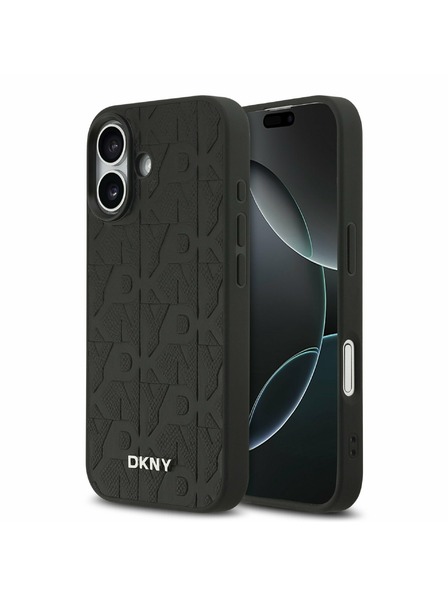 DKNY DKNY PU Leather Grid Pattern Magsafe Hátlap iPhone 17-hez Black