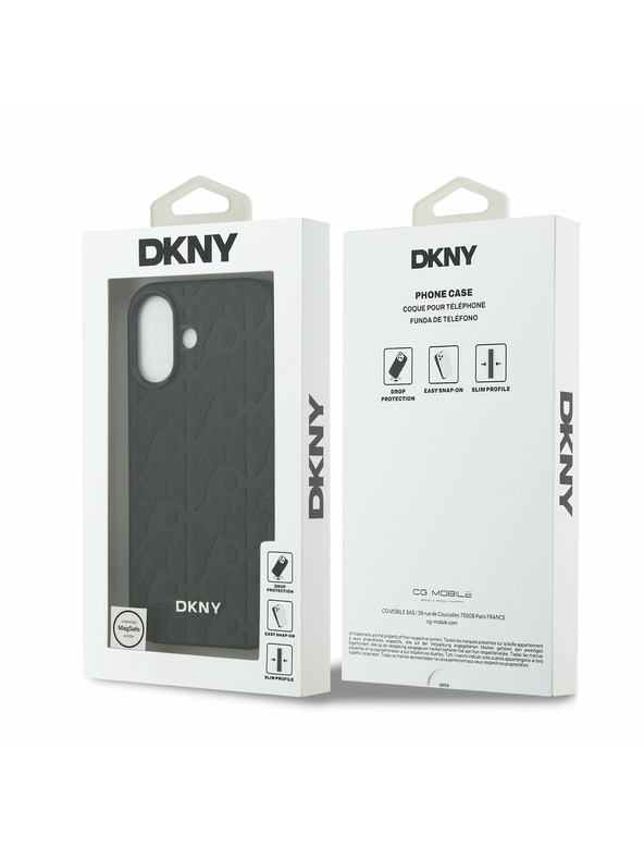DKNY DKNY PU Leather Grid Pattern Magsafe Hátlap iPhone 17-hez Black