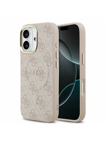 Guess Guess PU Leather 4G Gold Frame MagSafe Hátlap iPhone 17-hez Pink