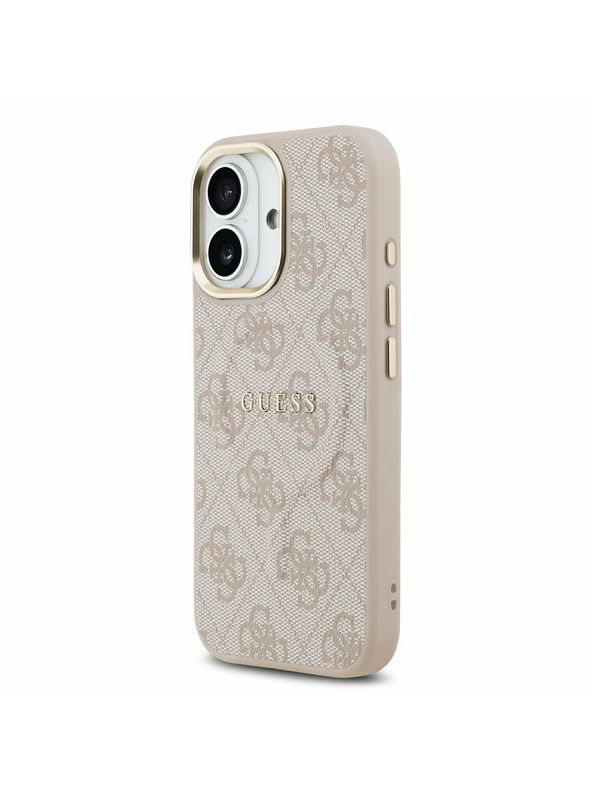 Guess Guess PU Leather 4G Gold Frame MagSafe Hátlap iPhone 17-hez Pink
