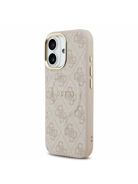 Guess Guess PU Leather 4G Gold Frame MagSafe Hátlap iPhone 17-hez Pink