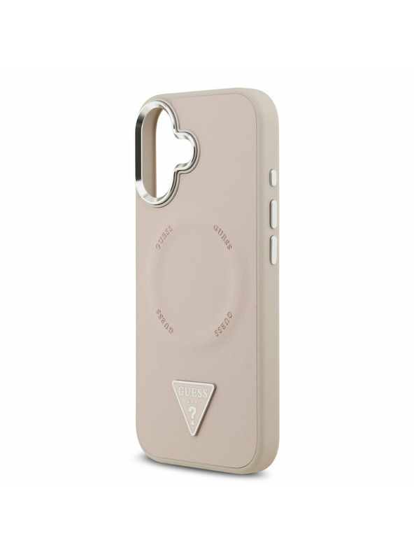 Guess Guess PU Leather Triangle Logo MagSafe Hátlap iPhone 17-hez Pink