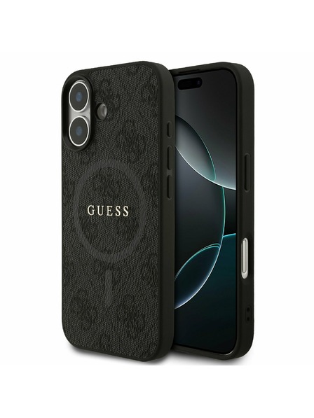 Guess Guess PU Leather 4G Colored Ring MagSafe Hátlap iPhone 17-hez Black