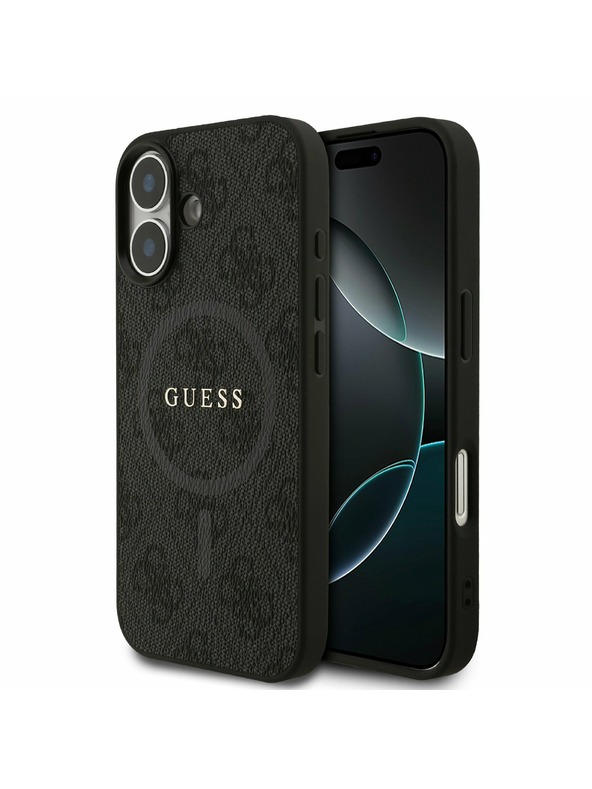 Guess Guess PU Leather 4G Colored Ring MagSafe Hátlap iPhone 17-hez Black