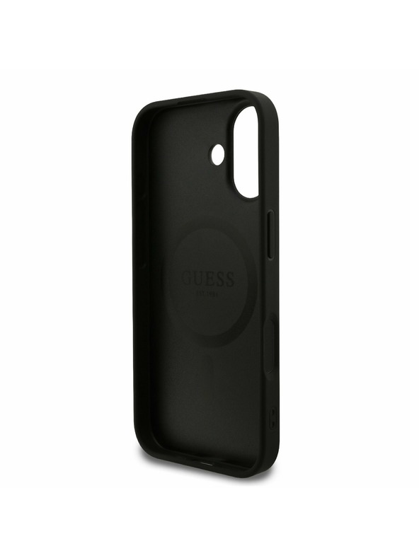 Guess Guess PU Leather 4G Colored Ring MagSafe Hátlap iPhone 17-hez Black