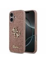 Guess Guess PU Fixed Glitter 4G Metal Logo Hátlap iPhone 17-hez Pink