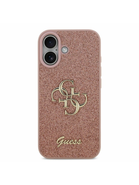 Guess Guess PU Fixed Glitter 4G Metal Logo Hátlap iPhone 17-hez Pink