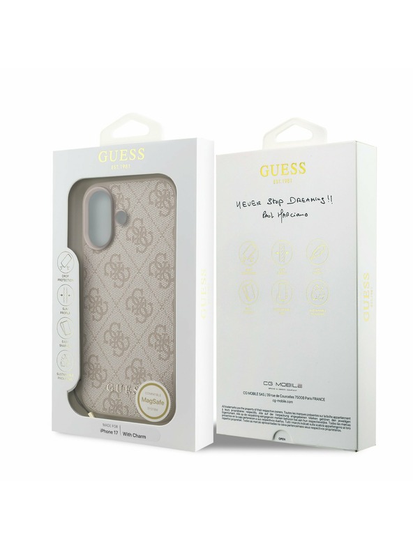 Guess Guess 4G Charm MagSafe Hátlap iPhone 17 Tone on Tone Pink