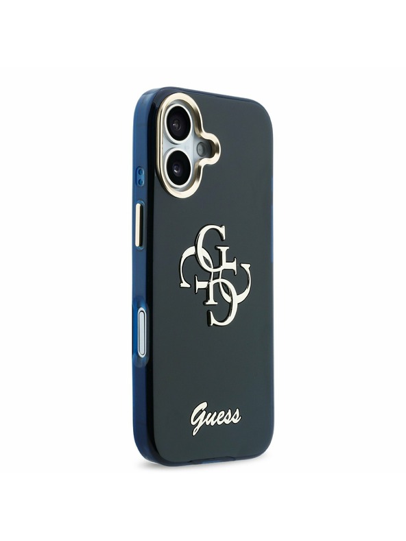Guess Guess IML 4G Script Metal Logo Hátlap iPhone 17 Blue