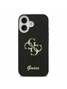 Guess Guess PU Fixed Glitter 4G Metal Frame Hátlap iPhone 17 Black