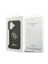Guess Guess PU Fixed Glitter 4G Metal Frame Hátlap iPhone 17 Black