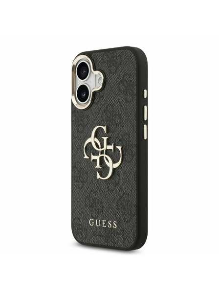 Guess Guess PU Leather 4G Metal Logo Gold Frame Hátlap iPhone 17 Black