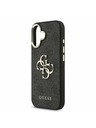 Guess Guess PU Leather 4G Metal Logo Gold Frame Hátlap iPhone 17 Black