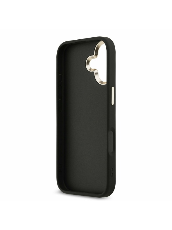 Guess Guess PU Leather 4G Metal Logo Gold Frame Hátlap iPhone 17 Black
