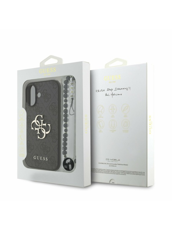 Guess Guess PU 4G Metal Logo Strap Hátlap iPhone 17 Black