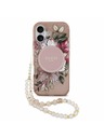 Guess Guess IML Flowers Strap MagSafe Hátlap iPhone 17 Pink