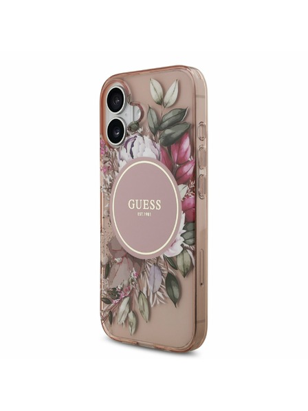 Guess Guess IML Flowers Strap MagSafe Hátlap iPhone 17 Pink