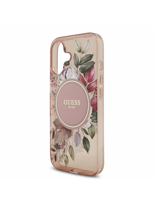 Guess Guess IML Flowers Strap MagSafe Hátlap iPhone 17 Pink