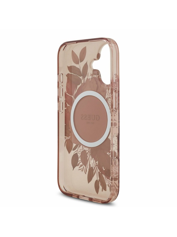 Guess Guess IML Flowers Strap MagSafe Hátlap iPhone 17 Pink