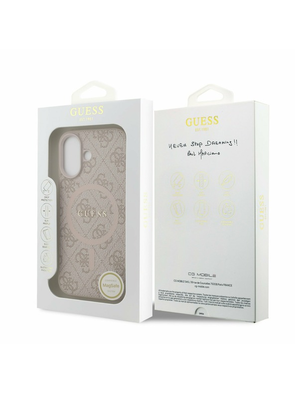 Guess Guess PU Leather 4G Colored Ring MagSafe Hátlap iPhone 17 Pink