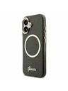 Guess Guess IML Glitter Script Strap MagSafe Hátlap iPhone 17 Black