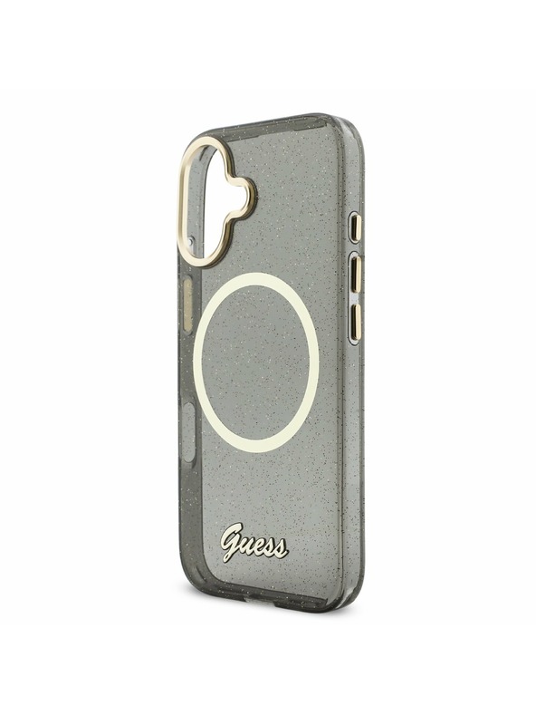 Guess Guess IML Glitter Script Strap MagSafe Hátlap iPhone 17 Black