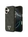 Guess Guess PU Leather 4G Strass Triangle Logo Gold Frame MagSafe Hátlap iPhone 17 Black