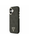 Guess Guess PU Leather 4G Strass Triangle Logo Gold Frame MagSafe Hátlap iPhone 17 Black