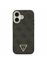 Guess Guess PU Leather 4G Strass Triangle Logo Gold Frame MagSafe Hátlap iPhone 17 Black