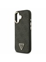 Guess Guess PU Leather 4G Strass Triangle Logo Gold Frame MagSafe Hátlap iPhone 17 Black