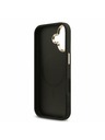 Guess Guess PU Leather 4G Strass Triangle Logo Gold Frame MagSafe Hátlap iPhone 17 Black