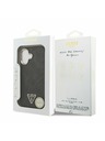 Guess Guess PU Leather 4G Strass Triangle Logo Gold Frame MagSafe Hátlap iPhone 17 Black