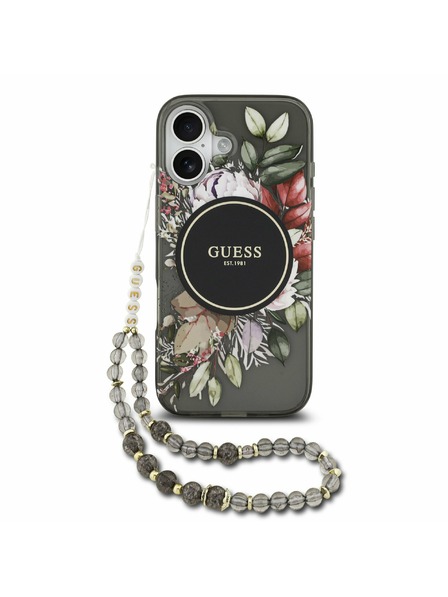 Guess Guess IML Flowers Strap MagSafe Hátlap iPhone 17 Black