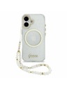 Guess Guess IML Glitter Script Strap MagSafe Hátlap iPhone 17 Transparent