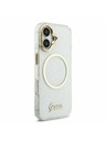Guess Guess IML Glitter Script Strap MagSafe Hátlap iPhone 17 Transparent