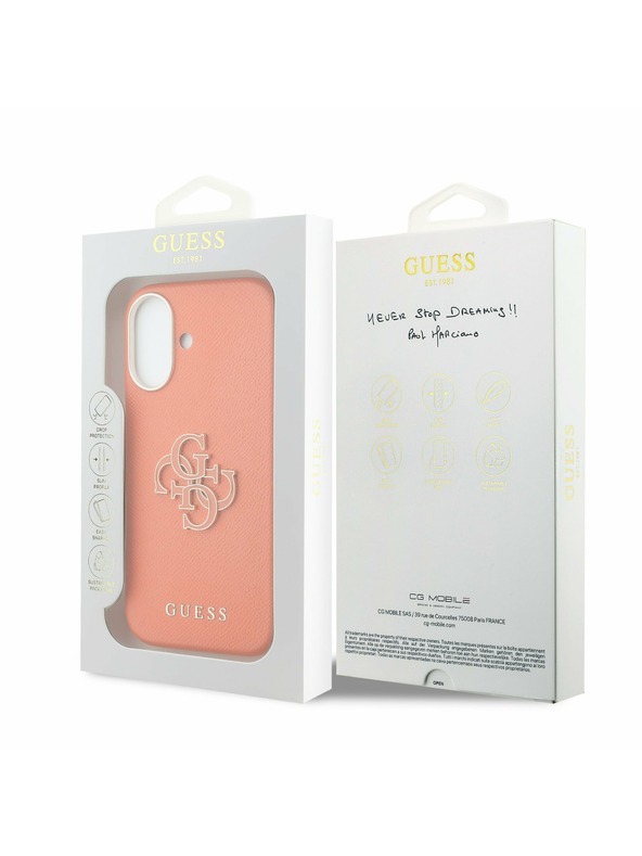 Guess Guess PU Resin Logo Hátlap iPhone 17 Orange