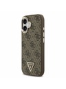Guess Guess PU Leather 4G Strass Triangle Logo Gold Frame MagSafe Hátlap iPhone 17 Brown