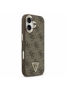 Guess Guess PU Leather 4G Strass Triangle Logo Gold Frame MagSafe Hátlap iPhone 17 Brown
